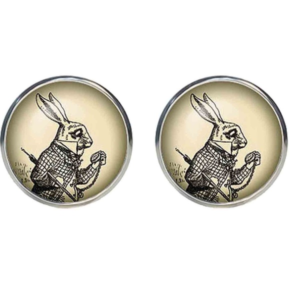 Alice in  Wonderland March Hare Cufflinks Men's - Picture 1 of 2